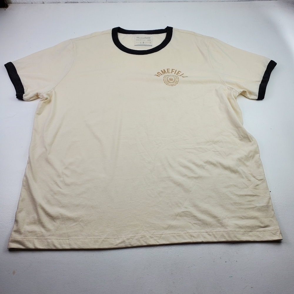 Homefield Crewneck Short Sleeve Ringer Men T-Shirt Pullover style‎ Size 3XL